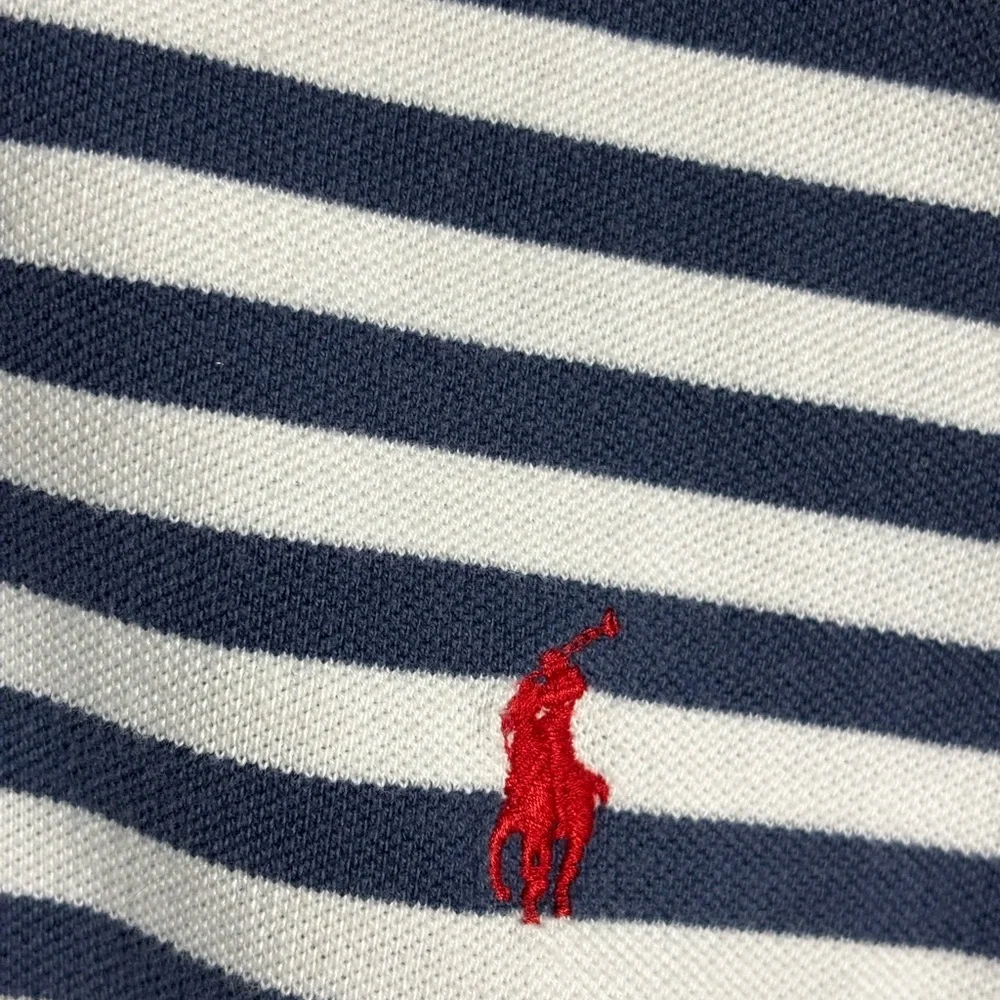 Ralph Lauren Blue and White Striped Polo Shirt‎